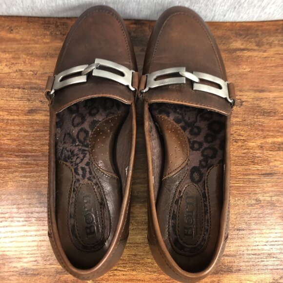 Born Shoes Women's Size 6 M/W Brown Horsebit Leather‎ Loafers Slip On Shoes - Picture 4 of 11